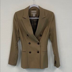 H & M Women's Double-Breasted Tan Blazer